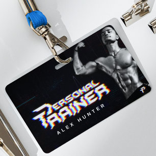 Personal Trainer Gym Fitness Personalized (2 SIDE) Badge