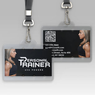 Personal Trainer Gym Fitness Personalized (2 SIDE) Badge