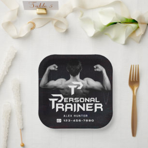 Personal Trainer Gym Fitness Personalized Paper Plate