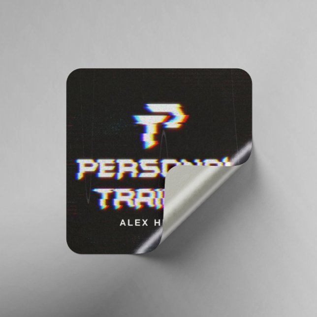Personal Trainer Gym Fitness Personalized Square Sticker (Creator Uploaded)