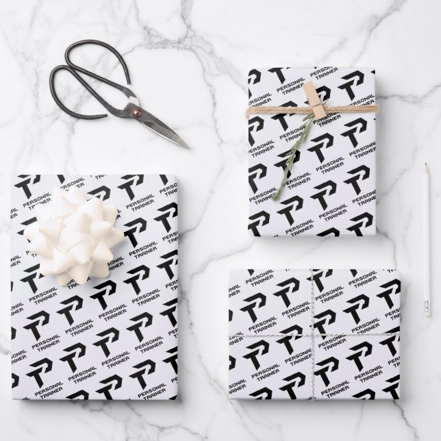 Personal Trainer Gym Fitness Personalized Wrapping Paper Sheet (Front)