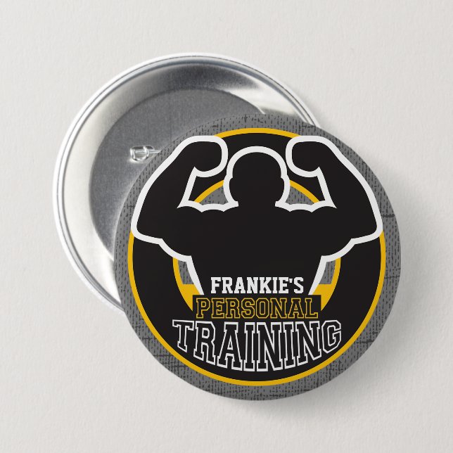 Personal Trainer GYM Power Training Fitness Custom 3 Inch Round Button (Front & Back)