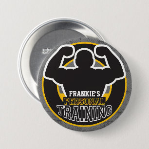 Personal Trainer GYM Power Training Fitness Custom 3 Inch Round Button