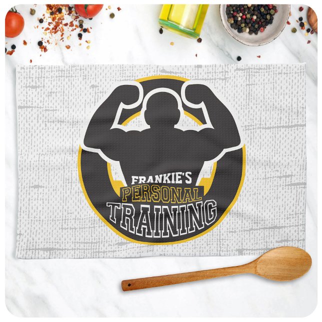 Personal Trainer GYM Power Training Fitness Custom Kitchen Towel (Creator Uploaded)