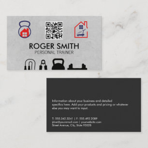 Personal Trainer   Home Workout   QR  Business Card