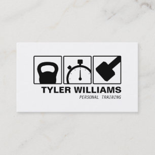 Personal Trainer Kettlebell, Dumbbell, Stopwatch 2 Business Card