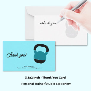 Personal Trainer Kettlebell Landscape Thank You Card