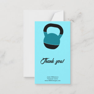 Personal Trainer Kettlebell Portrait Thank You Card