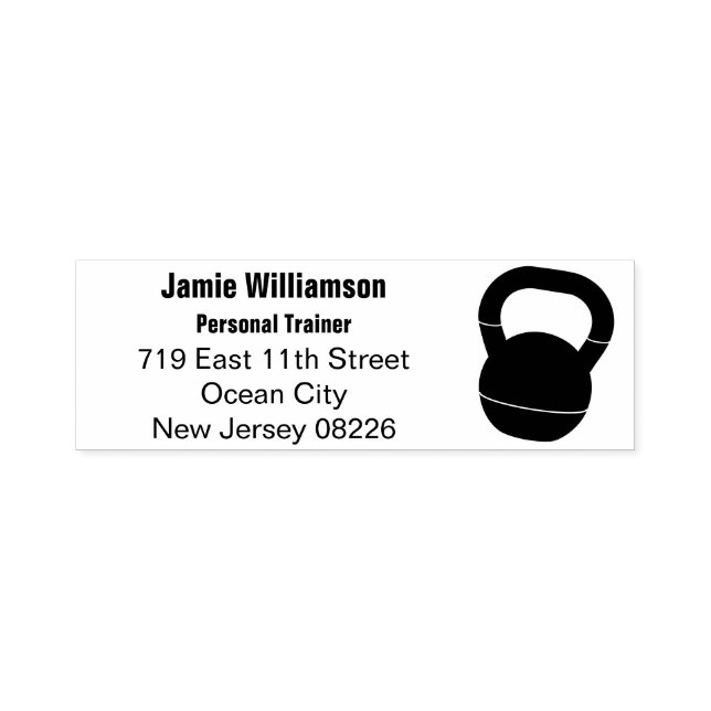 Personal Trainer Kettlebell Return Address Self-inking Stamp (Design)