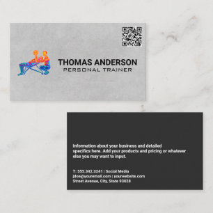 Personal Trainer Logo QR Code Business Card