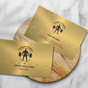 Personal Trainer Metallic Gold Personalized Text Business Card