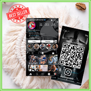 Personal Trainer Modern & Trendy Fitness Instagram Business Card