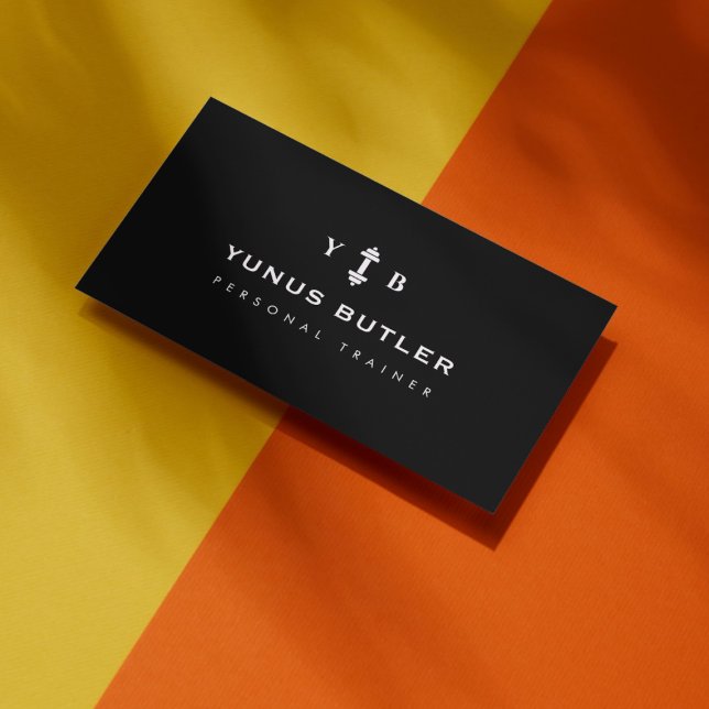 Personal Trainer Monogram Simple black  Business Card (Creator Uploaded)