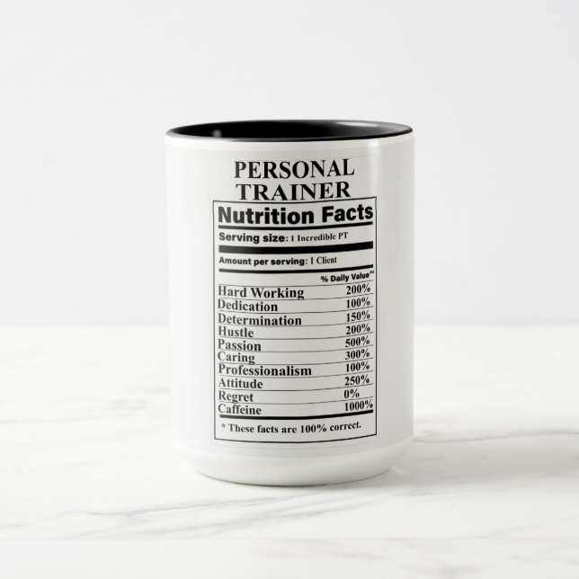 Personal Trainer Nutrition Facts Mug (Center)