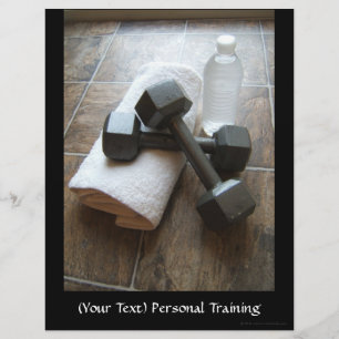 Personal Trainer or Fitness Dumbells Towel & Water Flyer