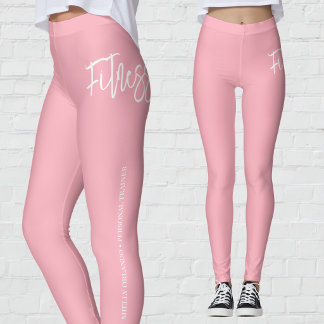 Personal Trainer | Pink & White Personalized Leggings