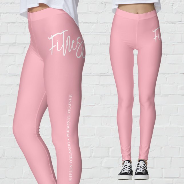 Personal Trainer | Pink & White Personalized Leggings (Creator Uploaded)