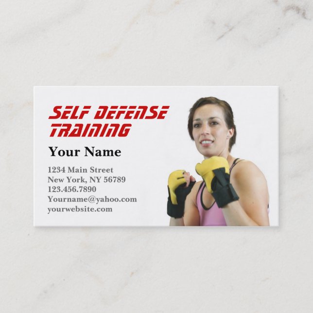 Personal Trainer Self Defence Business Card (Front)