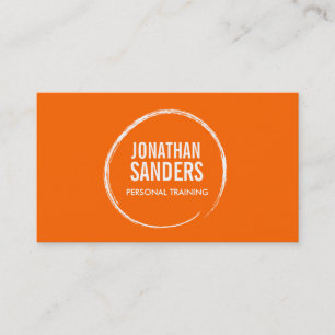 PERSONAL TRAINER SKETCH LOGO on Orange Business Card