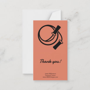 Personal Trainer Skipping Rope Portrait Thank You Card