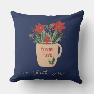 Personal Trainer Thank You at Christmas Throw Pillow