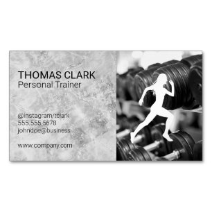 Personal Trainer   Weights   Runner Magnetic Business Card