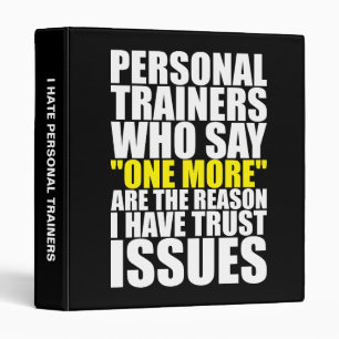 Personal Trainers and Trust Issues - Funny Workout Binder