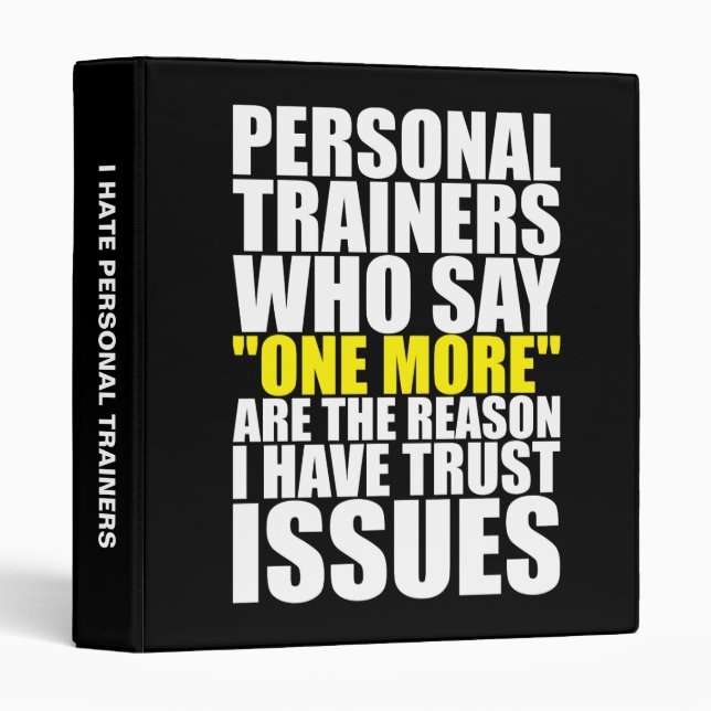 Personal Trainers and Trust Issues - Funny Workout Binder (Front/Spine)