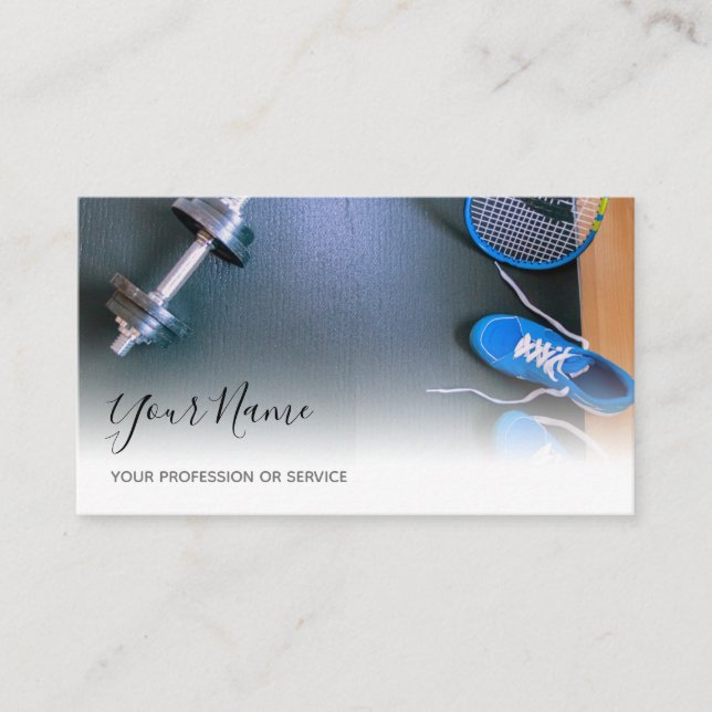 Personal training and fitness coaching experts bus business card (Front)