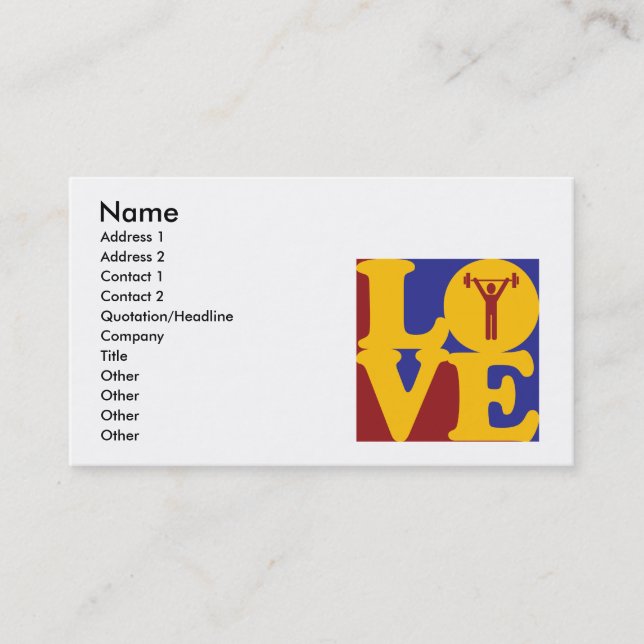 Personal Training Love Business Card (Front)