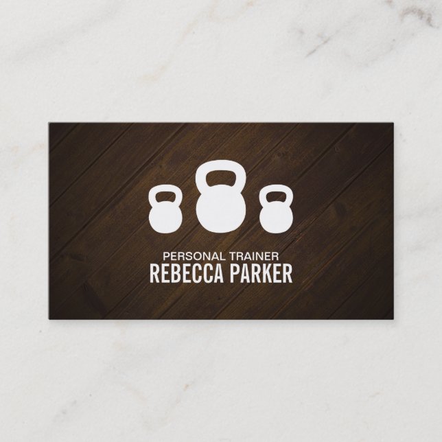 Personal Training (wood) Business Card (Front)