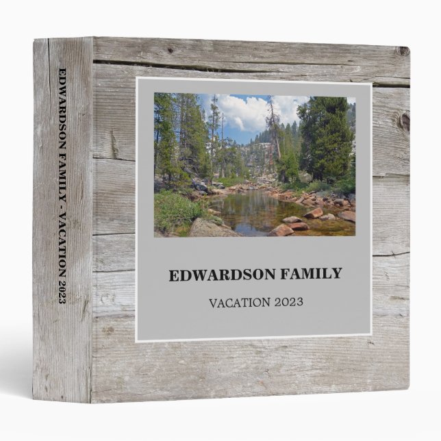 Personal travel holiday barn wood photo binder (Front/Spine)