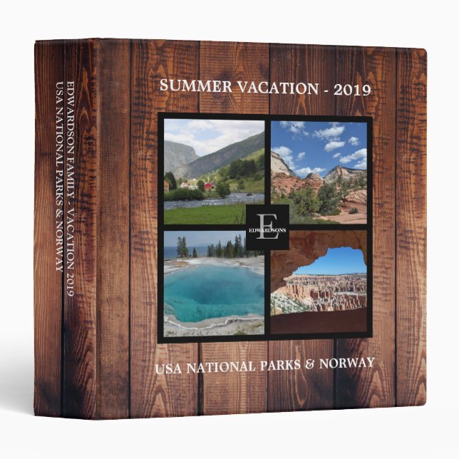 Personal travel holiday photo collage photo album binder (Front/Spine)