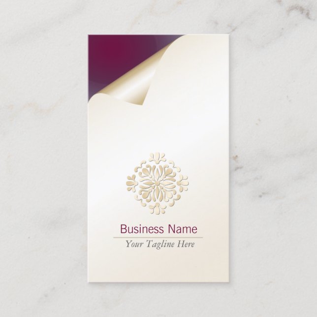 Personal Tutor Business Card Gold Floral Flourish (Front)
