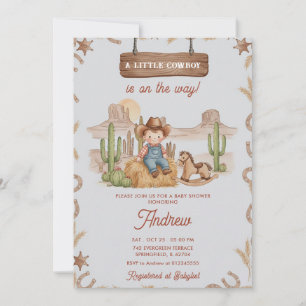 Personal vintage Western cowboy Baby Shower Invitation