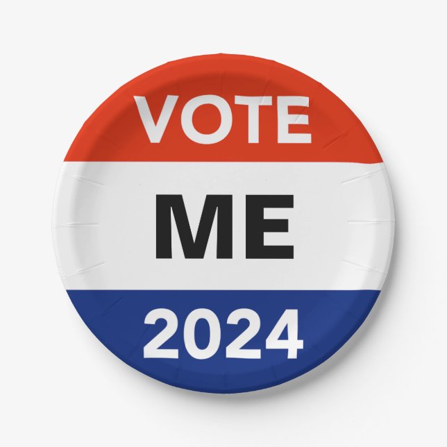 Personal Vote 2024 Presidential Election Campaign Paper Plate (Front)