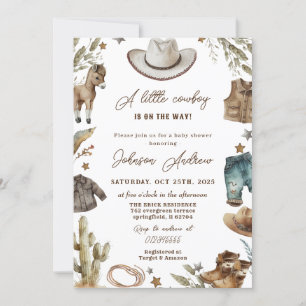 Personal Western CowBoy Baby Shower Invitation