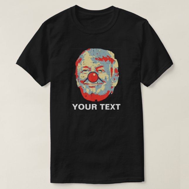 Personaled Donald Trump Clown Face Pop Art T-Shirt (Design Front)