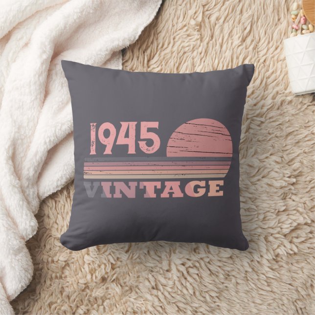 Personaliazed eighty vintage 80th birthday party throw pillow (Blanket)