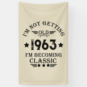 Personaliazed sixty vintage 60th birthday party banner