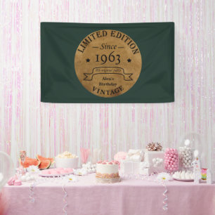 Personaliazed sixty vintage 60th birthday party banner