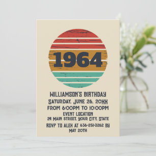 Personaliazed sixty vintage 60th birthday party invitation