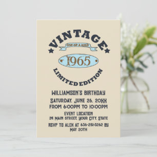 Personaliazed sixty vintage 60th birthday party invitation