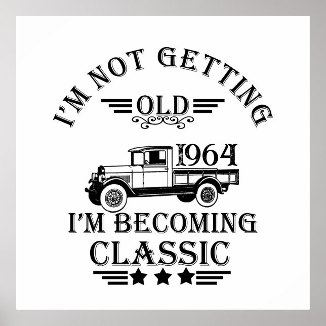 Personaliazed sixty vintage 60th birthday party poster (Front)