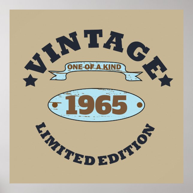 Personaliazed sixty vintage 60th birthday party poster (Front)