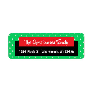 Personalied Christmas Green Red Dots Holiday
