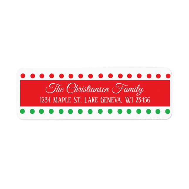 Personalied Christmas Red and Green Polka Dots (Front)