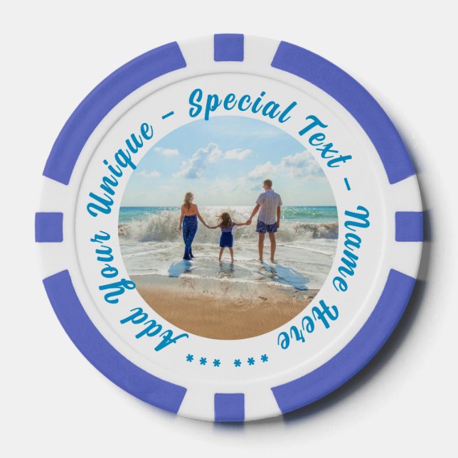 Personalied Your Photo Poker Chips and Custom Text (Front)