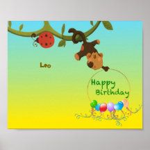 Personalisable Poster –Playful Monkey