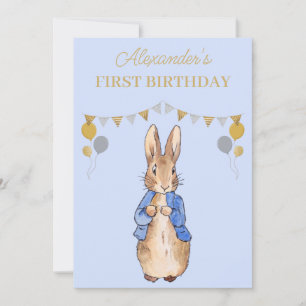Personalise 1st Birthday Peter the Rabbit Invitation